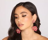 Boucles d'oreilles créoles à fleurs florales
